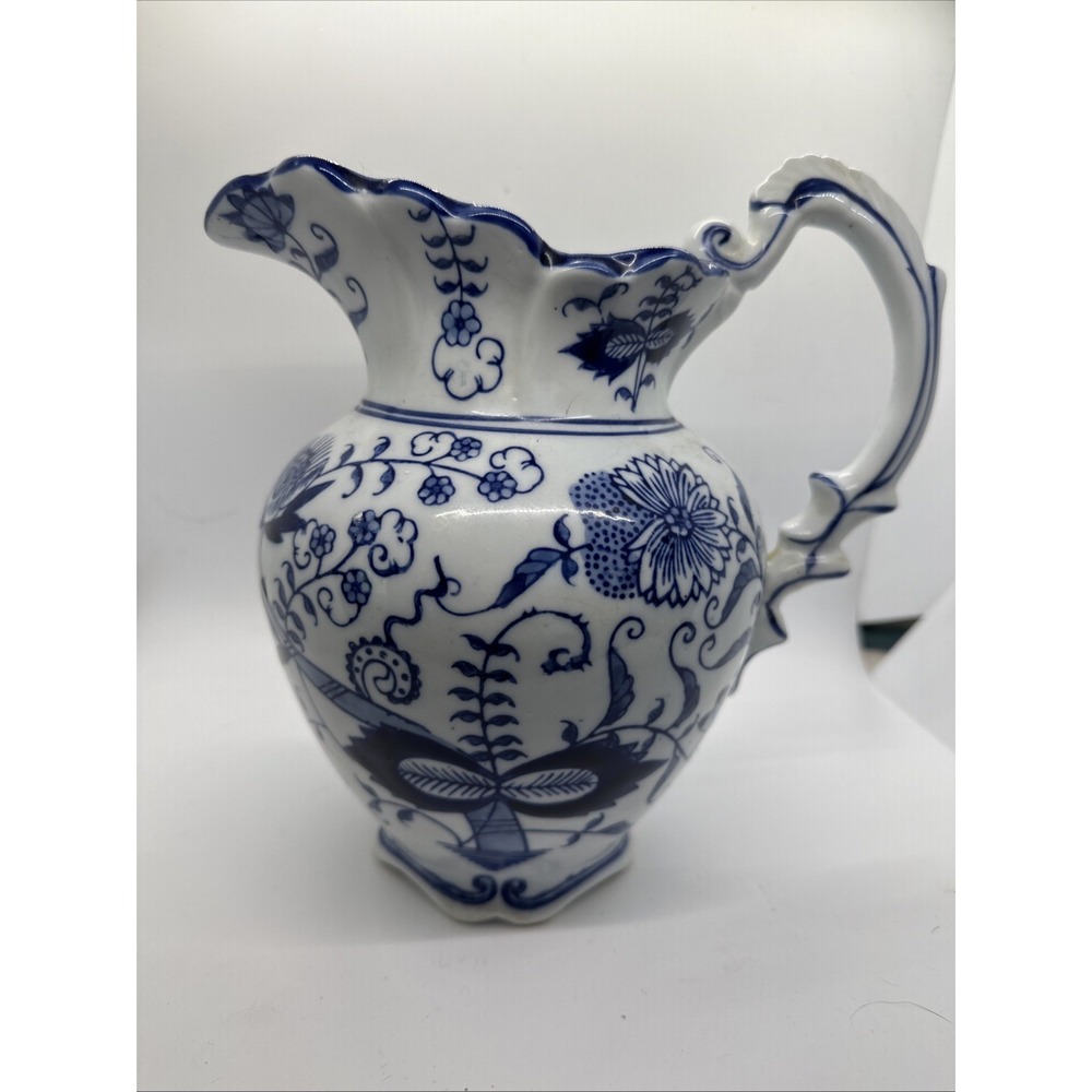 China Blue Fine Porcelain Exclusively Seymour Mann PITCHER Gorgeous Floral